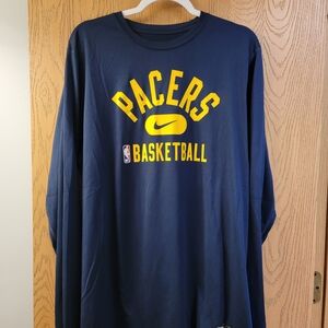 Nike NBA Indiana Pacers Player Issue Long Sleeve Shirt Top Sz XLT